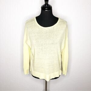 Haven Well Within light yellow linen sweater top size Small